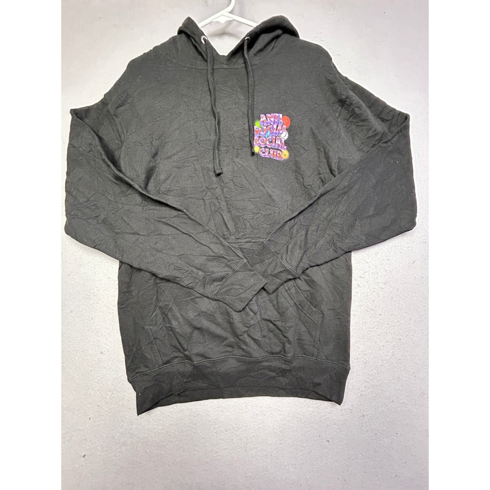 Anti Social Social Club Hoodie Cotton Blend Black Graphic Small Mens